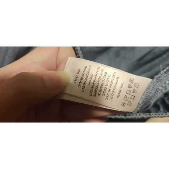 Nicole Miller Chambray Lyocell Jogger Pants Sky Blue Size L Cargo Y2K Comfort - Picture 5 of 5